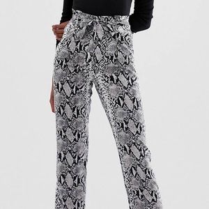 Parisian TALL Snakeskin Paper-bag Cropped Pants